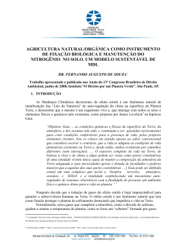 agricultura natural/org&acirc;nica como instrumento de fixa&ccedil;&atilde;o biol&oacute;gica