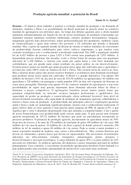 produ&ccedil;&atilde;o agr&iacute;cola mundial - o potencial do brasil - Ainfo