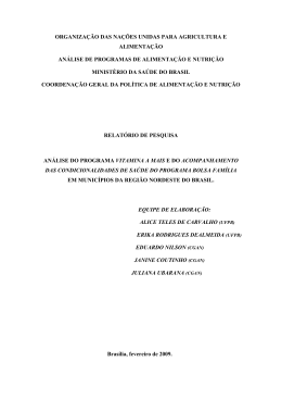 An&aacute;lise do Programa Vitamina A Mais e do Acompanhamento das