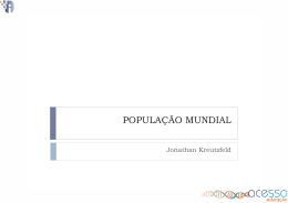 POPULAÇÃO MUNDIAL Aula 1 – 1B