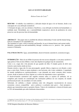 XVIII Simp&oacute;sio Brasileiro de Recursos H&iacute;dricos &Aacute;GUA E