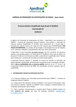 Processo Seletivo Apex-Brasil 02/2013