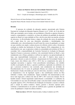 (Sinaes em Sinal de Alerta na Universidade Federal do Cear&aacute;)