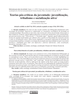 Teorias pós-críticas da juventude: juvenilização, tribalismo e