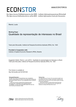 Qualidade da representa&ccedil;&atilde;o de interesses no Brasil