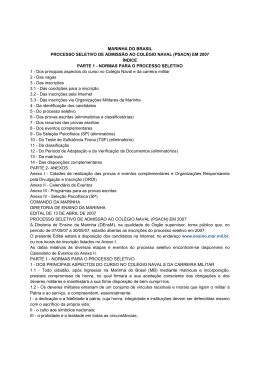 MARINHA DO BRASIL PROCESSO SELETIVO DE ADMISSÃO AO