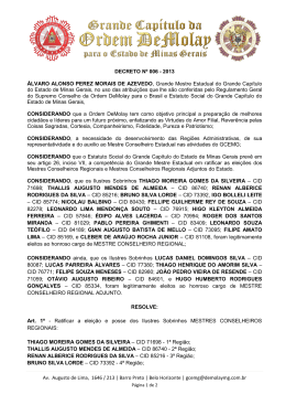 Decreto 006-2013 - Ratifica eleição dos MCRs e MCRAs