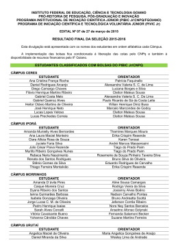 Resultado FINAL PIBIC-Jr PIVIC-Jr