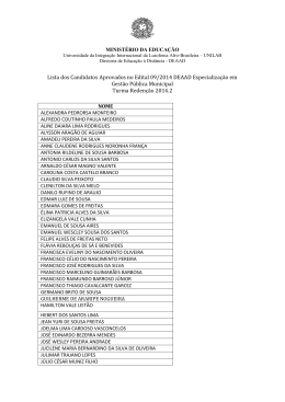 Resultado Final – Candidatos Aprovados – Edital 09/2014