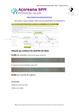 PRE&Ccedil;OS das CONSULTAS DENTRO DA REDE