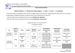 Escala de vigilâncias - Escola Básica e Secundária Dr. Luís Maurílio