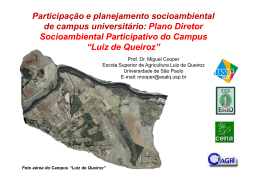 Plano Diretor Socioambiental Participativo do Campus