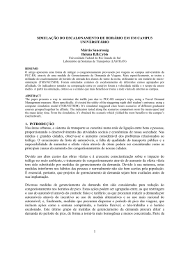 1 SIMULA&Ccedil;&Atilde;O DO ESCALONAMENTO DE HOR&Aacute;RIO EM UM
