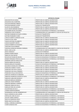 Exames M&eacute;dicos Peri&oacute;dicos 2015 Janeiro a Fevereiro