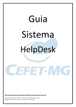Guia de utilização do sistema de HelpDesk. - CEFET