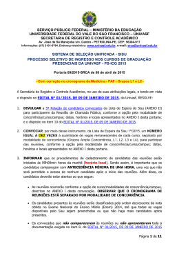 5&ordf; Convoca&ccedil;&atilde;o da Lista de Espera - SRCA