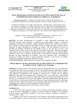 aplicabilidade da radia&ccedil;&atilde;o solar no tratamento de &aacute;guas