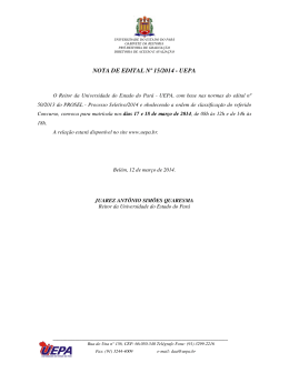 3&ordf; repescagem Prosel UEPA 2014