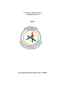 1&deg; Processo Seletivo para o