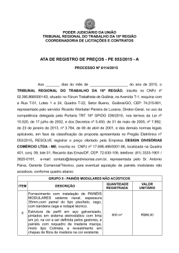 ATA DE REGISTRO DE PREÇOS - PE 053/2015 - A