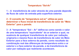 Temperatura &ldquo;Sol-Ar&rdquo; 1 &ndash; A transfer&ecirc;ncia de calor atrav&eacute;s de uma