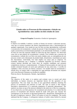 Estudo sobre os Processos de Recrutamento e Sele&ccedil;&atilde;o