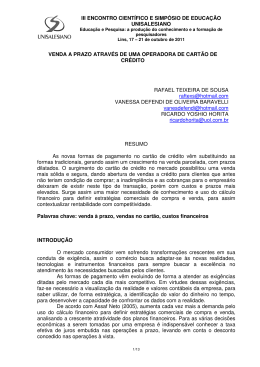 VENDA A PRAZO ATRAV&Eacute;S DE UMA OPERADORA