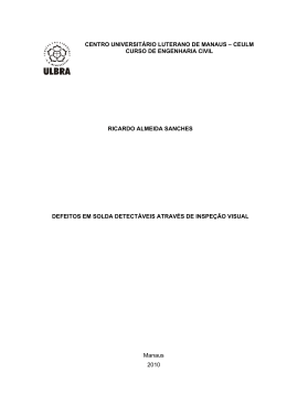 Defeitos em solda detect&aacute;veis atrav&eacute;s de inspe&ccedil;&atilde;o visual