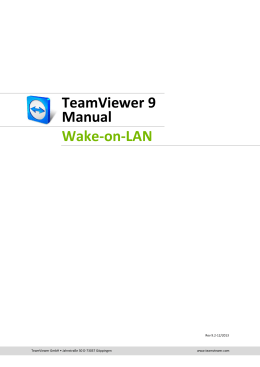 TeamViewer 9 Manual &ndash; Wake-on-LAN
