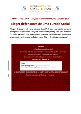 Eleger defensores de uma Europa Social