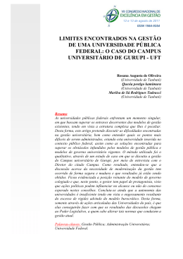 limites encontrados na gestão de uma universidade pública federal