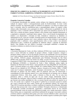 1 PERCEP&Ccedil;&Atilde;O AMBIENTAL DA POPULA&Ccedil;&Atilde;O RESIDENTE AO