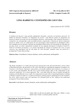 LIMA BARRETO: CONFISS&Otilde;ES DE LOUCURA