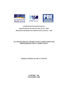 as concep&ccedil;&otilde;es de g&ecirc;nero textual/discursivo do professor de l&iacute;ngua