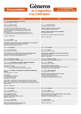 9:00 / Credenciamento dos Participantes Local: Sal&atilde;o Concriz