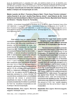 RESUMO Este trabalho teve por objetivo avaliar a produ&ccedil;&atilde;o
