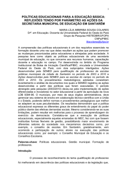 pol&iacute;ticas educacionais para a educa&ccedil;&atilde;o b&aacute;sica