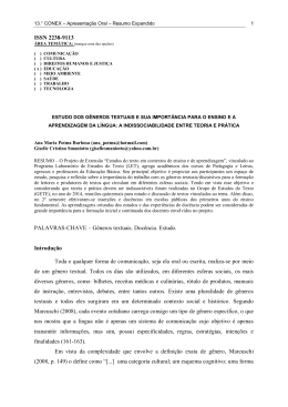 estudo dos g&ecirc;neros textuais e sua import&acirc;ncia para o ensino e a