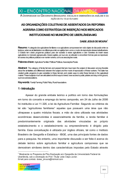 as organiza&ccedil;&otilde;es coletivas de assentados da reforma agr&aacute;ria como