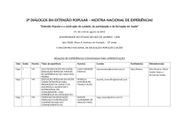2&ordm; di&aacute;logos em extens&atilde;o popular &ndash; mostra nacional de experi&ecirc;ncias