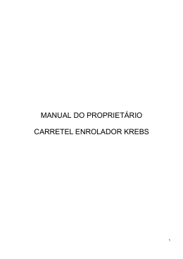 Carretel Krebs - Manual do Proprietário