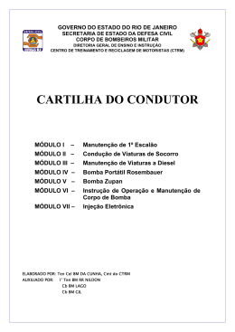 CARTILHA DO CONDUTOR - Corpo de Bombeiros Militar do Estado
