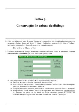 Folha 3. Constru&ccedil;&atilde;o de caixas de di&aacute;logo