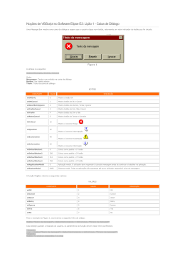 No&ccedil;&otilde;es de VBScript no Software Elipse E3: Li&ccedil;&atilde;o 1