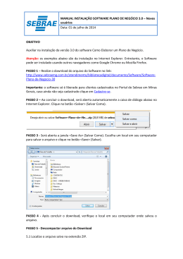 OBJETIVO Auxiliar na instalação da versão 3.0 do software