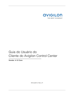 Guia do Usu&aacute;rio do Cliente do Avigilon Control Center