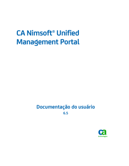 Documenta&ccedil;&atilde;o do usu&aacute;rio do CA Nimsoft Unified Management Portal