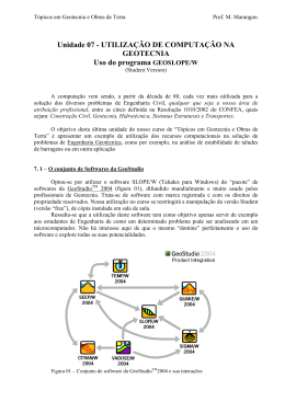 UTILIZA&Ccedil;&Atilde;O DE MICROCOMPUTA&Ccedil;&Atilde;O EM GEOTECNIA