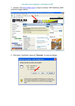 Instru&ccedil;&otilde;es para instala&ccedil;&atilde;o e solicita&ccedil;&atilde;o da ART 1 - Crea-BA
