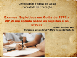Exames Supletivos em Goiás de 1973 a 2012